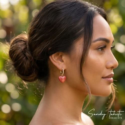 Boucles d&rsquo;oreille céramique fait-main