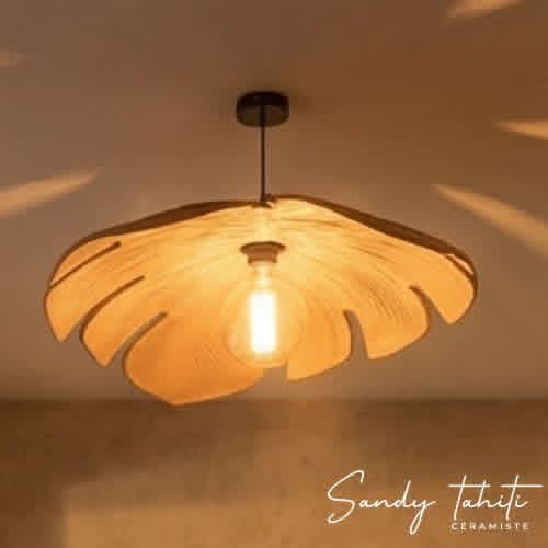 Suspension luminaire en céramique artisanale